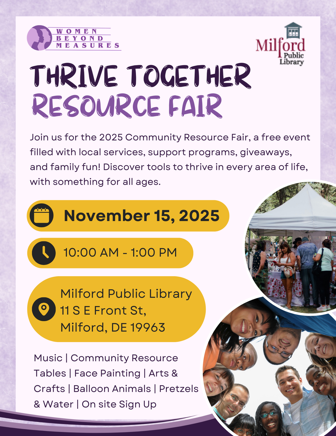 Milford Delaware Thrive Together Resource Fair